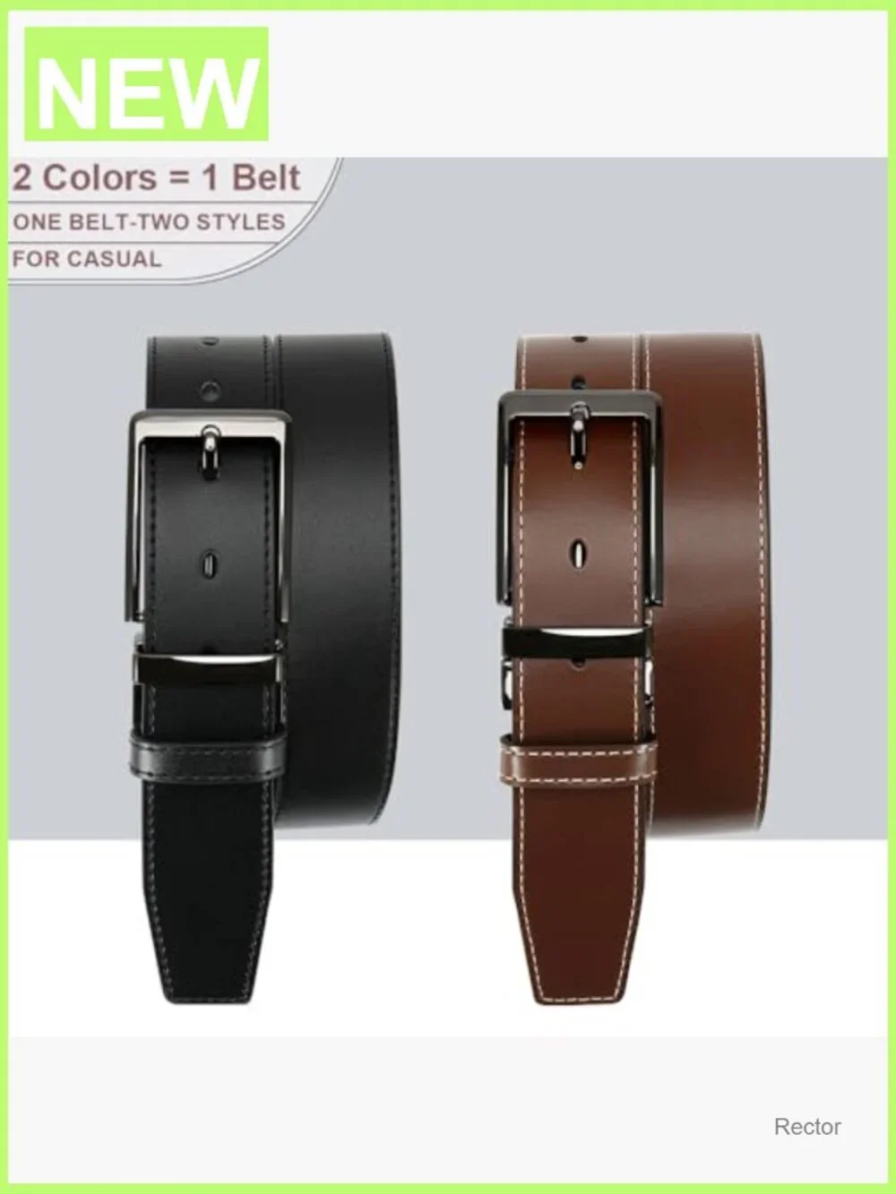 Men's Genuine Leather Reversible Belt 1.25